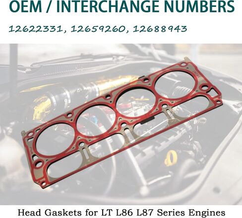 12589226 12498544 MLS Cylinder Multi Layer Head Gasket 2PCS for LS1 LS6 V8 4.8L 5.3L 5.7L LS Engine Head Gasket Kit, for Chevrolet for Buick for GMC for Pontiac for Hummer for Cadillac for Saab in Saudi Arabia