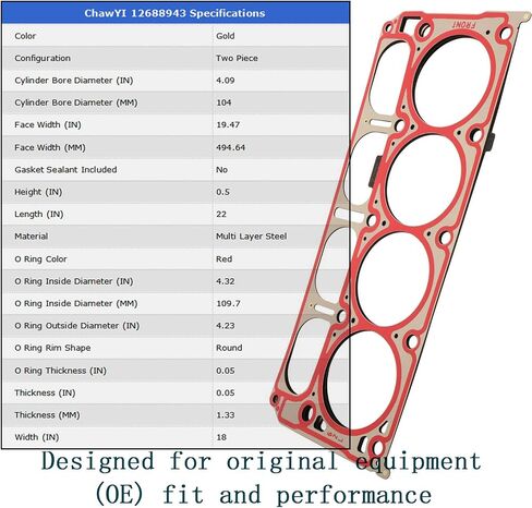 12589226 12498544 MLS Cylinder Multi Layer Head Gasket 2PCS for LS1 LS6 V8 4.8L 5.3L 5.7L LS Engine Head Gasket Kit, for Chevrolet for Buick for GMC for Pontiac for Hummer for Cadillac for Saab in Saudi Arabia
