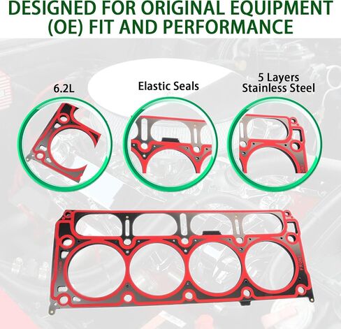12589226 12498544 MLS Cylinder Multi Layer Head Gasket 2PCS for LS1 LS6 V8 4.8L 5.3L 5.7L LS Engine Head Gasket Kit, for Chevrolet for Buick for GMC for Pontiac for Hummer for Cadillac for Saab in Saudi Arabia