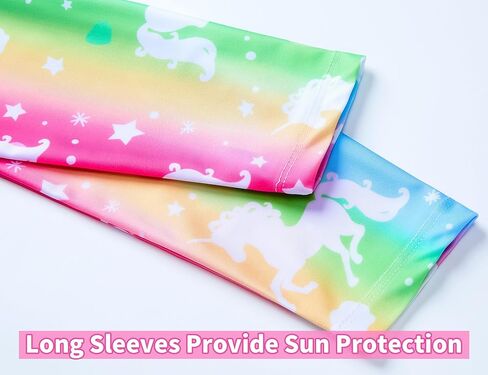 Snowheart Girls Rash Guard Sets Long Sleeves Swimsuit 2 Pieces Tankini Bathing Suit Swimwear for Girls 3-12 Years in Kuwait