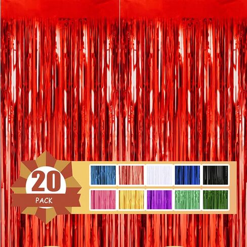 USCNC 2 Pack 3.2ft x 8.2ft Black Foil Fringe Curtains Party Photo Backdrop Party Streamers for Birthday,Graduation,New Year Eve Decorations Wedding Decor in Saudi Arabia