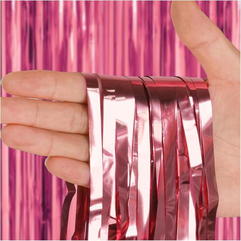 USCNC 2 Pack 3.2ft x 8.2ft Black Foil Fringe Curtains Party Photo Backdrop Party Streamers for Birthday,Graduation,New Year Eve Decorations Wedding Decor in Saudi Arabia
