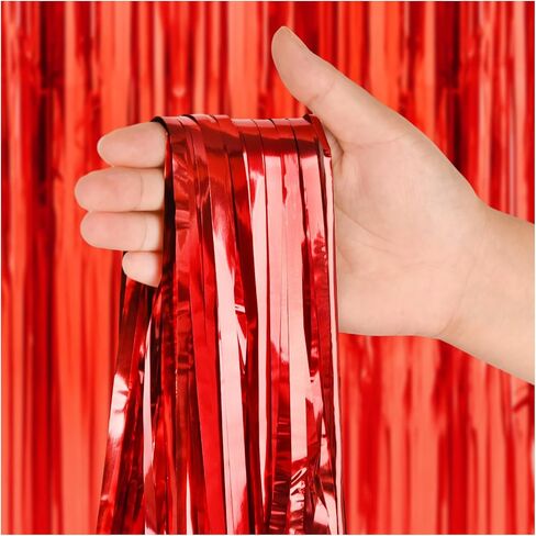 USCNC 2 Pack 3.2ft x 8.2ft Black Foil Fringe Curtains Party Photo Backdrop Party Streamers for Birthday,Graduation,New Year Eve Decorations Wedding Decor in Saudi Arabia