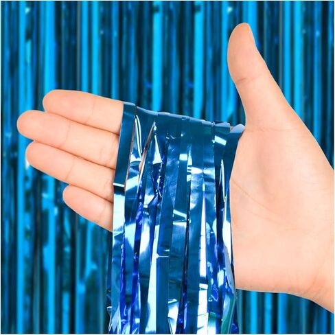 USCNC 2 Pack 3.2ft x 8.2ft Black Foil Fringe Curtains Party Photo Backdrop Party Streamers for Birthday,Graduation,New Year Eve Decorations Wedding Decor in Kuwait