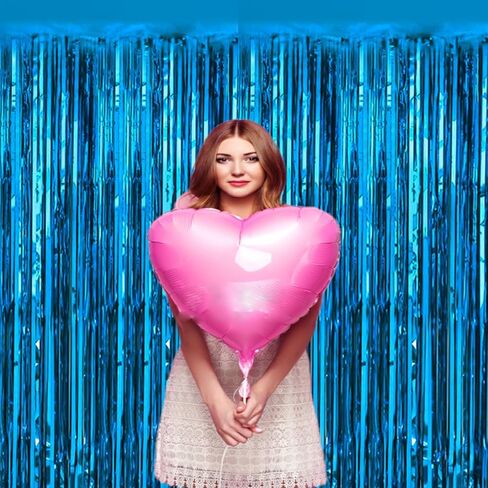 USCNC 2 Pack 3.2ft x 8.2ft Black Foil Fringe Curtains Party Photo Backdrop Party Streamers for Birthday,Graduation,New Year Eve Decorations Wedding Decor in Kuwait