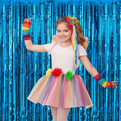 USCNC 2 Pack 3.2ft x 8.2ft Black Foil Fringe Curtains Party Photo Backdrop Party Streamers for Birthday,Graduation,New Year Eve Decorations Wedding Decor in Kuwait