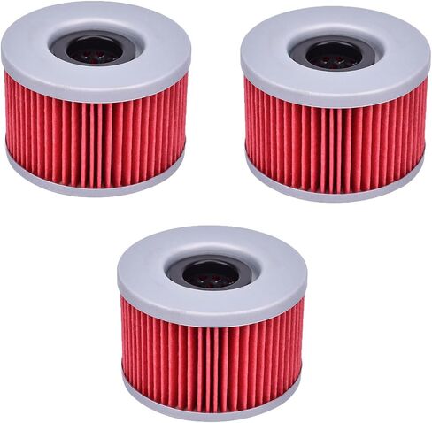 3 PCS KN/HF111 استبدال مرشح الزيت لـ Honda Pioneer SXS700 14-23 RINCON TRX650 TRX680 FORTRAX TRX500 ATV CBR250 CB250 CB400 CM450 CX500 CX500 GL500 GL650 VT250 VTR250 (3PCS RED) in Kuwait