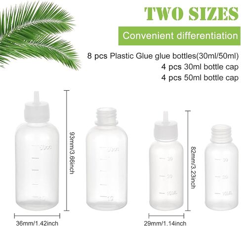 BENECREAT 6 Packs 1oz DIY Precision Tip Applicator Bottles 15PCS Stainless Steel PP Blunt Needle Tips, 6PCS Stoppers, 2PCS Syringe for Quiling Glue Work in Saudi Arabia