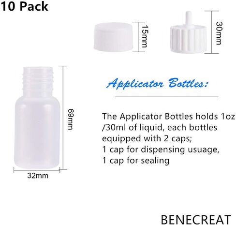BENECREAT 6 Packs 1oz DIY Precision Tip Applicator Bottles 15PCS Stainless Steel PP Blunt Needle Tips, 6PCS Stoppers, 2PCS Syringe for Quiling Glue Work in Saudi Arabia