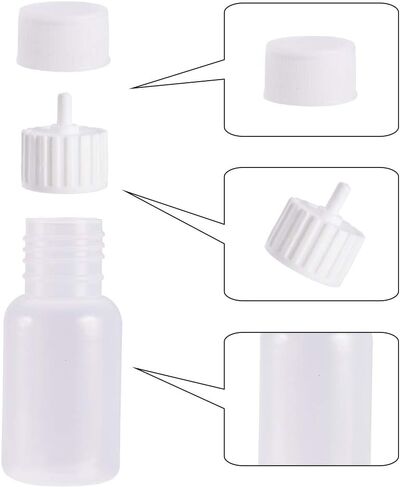 BENECREAT 6 Packs 1oz DIY Precision Tip Applicator Bottles 15PCS Stainless Steel PP Blunt Needle Tips, 6PCS Stoppers, 2PCS Syringe for Quiling Glue Work in Saudi Arabia