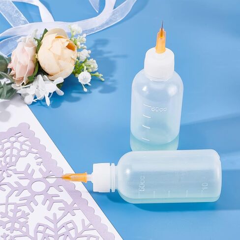 BENECREAT 6 Packs 1oz DIY Precision Tip Applicator Bottles 15PCS Stainless Steel PP Blunt Needle Tips, 6PCS Stoppers, 2PCS Syringe for Quiling Glue Work in Saudi Arabia