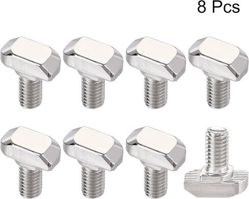 uxcell M6x12mm T-Slot Drop-in Stud Sliding Bolt Screw Carbon Steel for 30 Series Aluminum Profile 8pcs in Saudi Arabia
