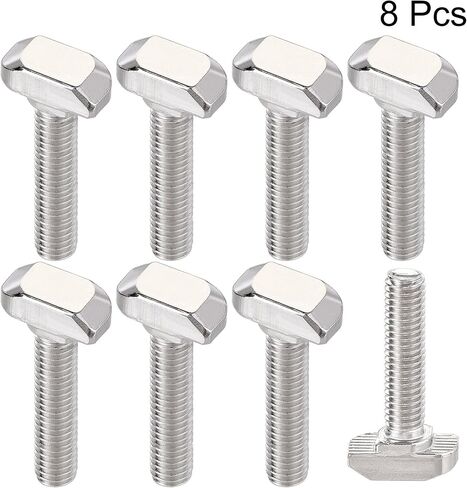 uxcell M6x12mm T-Slot Drop-in Stud Sliding Bolt Screw Carbon Steel for 30 Series Aluminum Profile 8pcs in Saudi Arabia