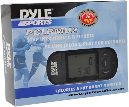 Smart Step Counter Digital Pedometer - Walking Running Sport Step Tracker w/ 3D Sensor, LCD Screen, USB, Lanyard Strap, Battery - Accurate Distance, Calorie Burned, Exercise Time - Pyle PCLRMU2.5 in Saudi Arabia