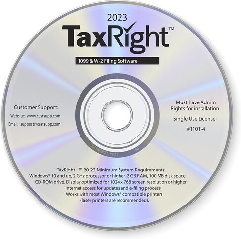 Blue Summit Supplies 1099-NEC 4 Part Tax Form Bundle 2023 with TaxRight CD-ROM (Formerly Called TFP), Includes Self-Seal Envelopes, Designed for QuickBooks and Accounting Software, 50 Pack in Saudi Arabia