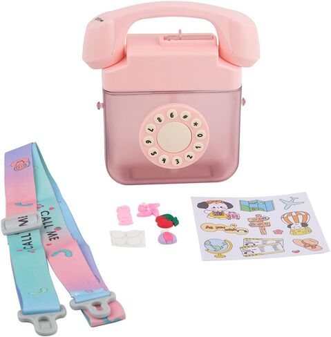 Telephone Water Bottle,Telephone Water Bottle For Kids Plastic Phone Water Bottle With Strap Children 13.5 Ounce (Blue) in Kuwait