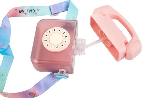 Telephone Water Bottle,Telephone Water Bottle For Kids Plastic Phone Water Bottle With Strap Children 13.5 Ounce (Blue) in Kuwait