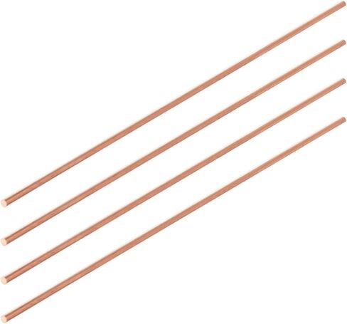 4 قطعة قضبان مستديرة من النحاس النقي بقطر 5 مللي متر وطول 300 مللي متر للحرف اليدوية اليدوية ومخرطة بار الأسهم المعدنية in Kuwait