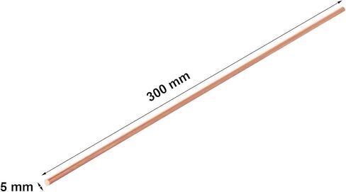 4 قطعة قضبان مستديرة من النحاس النقي بقطر 5 مللي متر وطول 300 مللي متر للحرف اليدوية اليدوية ومخرطة بار الأسهم المعدنية in Kuwait