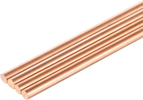 4 قطعة قضبان مستديرة من النحاس النقي بقطر 5 مللي متر وطول 300 مللي متر للحرف اليدوية اليدوية ومخرطة بار الأسهم المعدنية in Kuwait