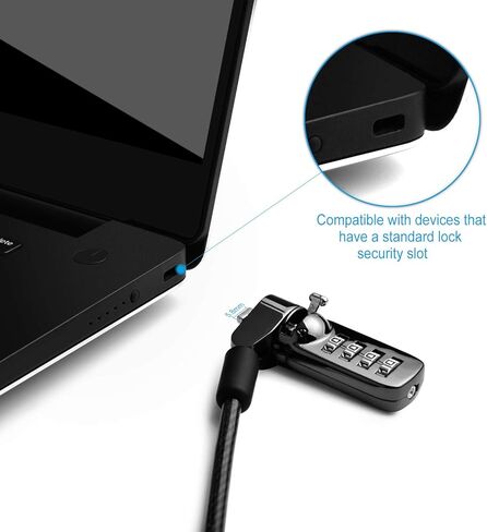 Laptop Cable Lock Laptop Security Locks Anti Theft 3 Keys 6.5 Ft Lomputer Lock Compatible for Laptops, iMac,Outdoor TV Mac Mini to Other Devices Longer Cable Stronger Lock Head in Kuwait