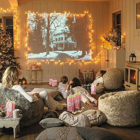 Flat Bottom Popcorn Bags, 50 Pcs Paper Popcorn Bags for Family Movie Night Baseball Themed Carnival Christmas Birthday Party in Saudi Arabia