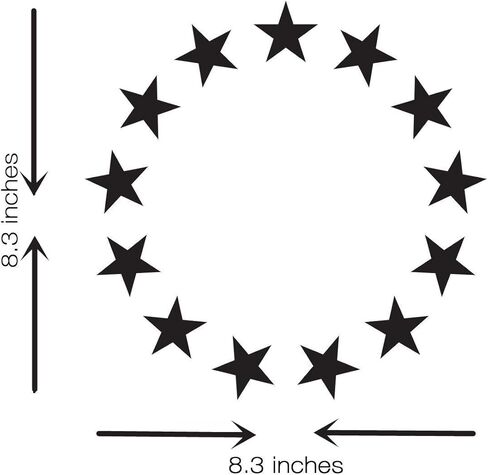 استنسل كبير للعلم العسكري الأمريكي للرسم على الخشب والنسيج والجدران والبخاخة + المزيد | قالب مايلر 10-14 بوصة قابل لإعادة الاستخدام (13 نجمة) in Kuwait