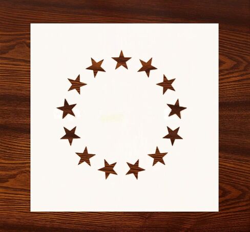 استنسل كبير للعلم العسكري الأمريكي للرسم على الخشب والنسيج والجدران والبخاخة + المزيد | قالب مايلر 10-14 بوصة قابل لإعادة الاستخدام (13 نجمة) in Kuwait