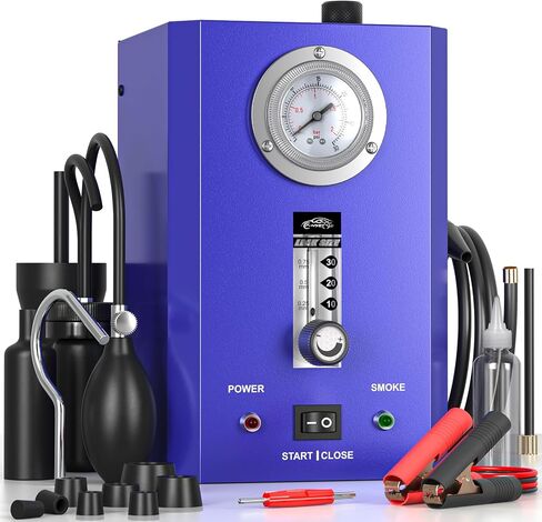 Automotive Smoke Machine Leak Detector, EVAP Smoke Machine Leak Tester for All 12V DC Vehicles in Vacuum, Fuel Diagnostic Pipe System, Built-in Air Pump and Pressure Gauge, Flow Meter Dual Mode in Saudi Arabia