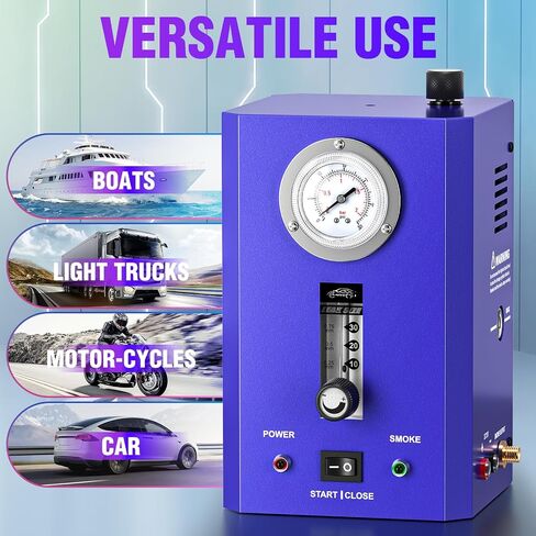 Automotive Smoke Machine Leak Detector, EVAP Smoke Machine Leak Tester for All 12V DC Vehicles in Vacuum, Fuel Diagnostic Pipe System, Built-in Air Pump and Pressure Gauge, Flow Meter Dual Mode in Saudi Arabia