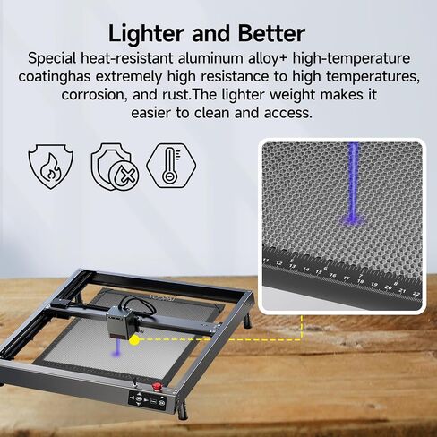 YOOPAI Honeycomb Laser Bed 400x400mm Laser Engraving Working Table with Aluminum Panel for Laser Cutter Engraver Accessories, Desktop Protection, Fast Heat & Smoke-Dissipation 15.7"x15.7" in Saudi Arabia