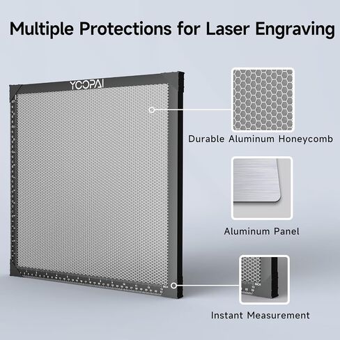 YOOPAI Honeycomb Laser Bed 400x400mm Laser Engraving Working Table with Aluminum Panel for Laser Cutter Engraver Accessories, Desktop Protection, Fast Heat & Smoke-Dissipation 15.7"x15.7" in Saudi Arabia