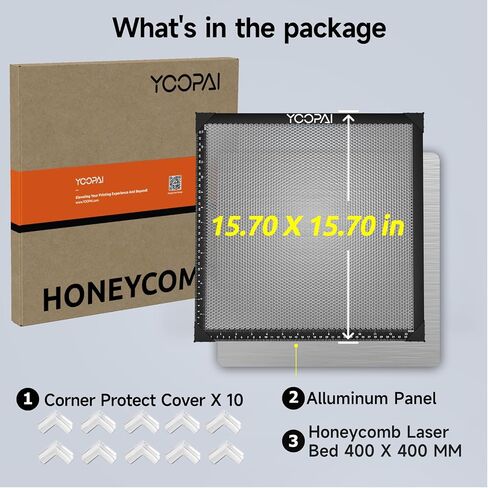 YOOPAI Honeycomb Laser Bed 400x400mm Laser Engraving Working Table with Aluminum Panel for Laser Cutter Engraver Accessories, Desktop Protection, Fast Heat & Smoke-Dissipation 15.7"x15.7" in Saudi Arabia