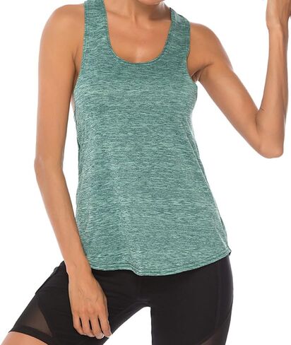 Women's Workout Tops, Athletic Yoga Shirts Loose Fit Racerback Tank Top, Sleeveless Muscle Tank Tops for Yoga Exercise Gym in Saudi Arabia
