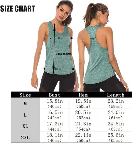 Women's Workout Tops, Athletic Yoga Shirts Loose Fit Racerback Tank Top, Sleeveless Muscle Tank Tops for Yoga Exercise Gym in Saudi Arabia