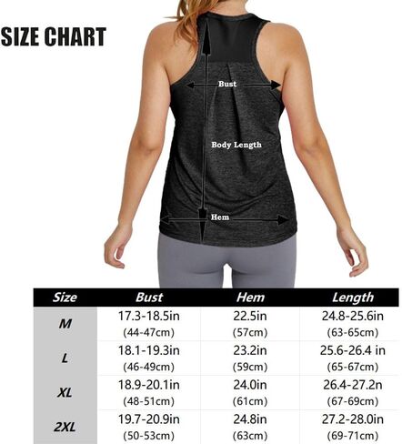 Women's Workout Tops, Athletic Yoga Shirts Loose Fit Racerback Tank Top, Sleeveless Muscle Tank Tops for Yoga Exercise Gym in Saudi Arabia