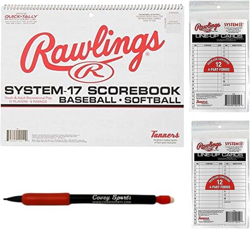 نظام 17 سجل نتائج البيسبول والكرة اللينة و24 بطاقة تشكيلة، مع قلم كوفي - كتاب مريح لحفظ نتائج الكرة اللينة والبيسبول وحزمة التدريب على بطاقات الترتيب in Kuwait