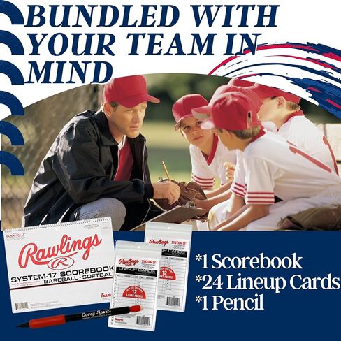 نظام 17 سجل نتائج البيسبول والكرة اللينة و24 بطاقة تشكيلة، مع قلم كوفي - كتاب مريح لحفظ نتائج الكرة اللينة والبيسبول وحزمة التدريب على بطاقات الترتيب in Kuwait