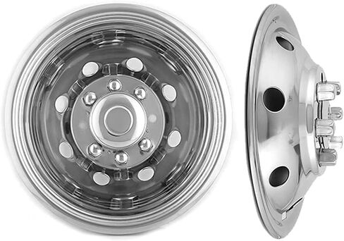 4 قطع 16 بوصة من الفولاذ المقاوم للصدأ المصقول ذو العجلات المزدوجة، مسمار جميل المظهر على غطاء العجلة، 8 أغطية عجلات تناسب Ford F350 1974-1998؛E350/E450 1992-2021؛Dodge Ram 3500 1974-1999 C16F80 in Kuwait