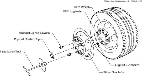 4 قطع 16 بوصة من الفولاذ المقاوم للصدأ المصقول ذو العجلات المزدوجة، مسمار جميل المظهر على غطاء العجلة، 8 أغطية عجلات تناسب Ford F350 1974-1998؛E350/E450 1992-2021؛Dodge Ram 3500 1974-1999 C16F80 in Kuwait