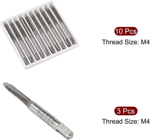 uxcell M4 x 0.7 Metric Hand Taps SKS2 High Speed Steel Straight 3 Flutes Bottoming Taper 13 Pcs in Saudi Arabia