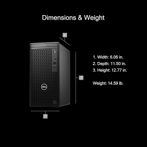 Dell OptiPlex 3000 Series Business Tower Desktop, Intel Core i9-12900K, 64GB RAM, 2TB SSD, Wi-Fi 5, DVD-RW, HDMI, Wired KB & Mouse, Windows 11 Pro, Black in Saudi Arabia