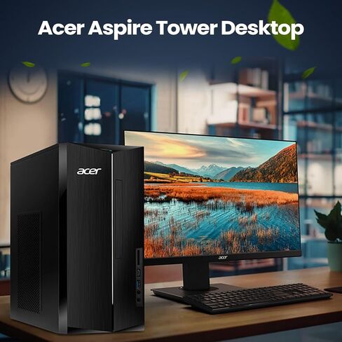 كمبيوتر مكتبي آيسر أسباير الجيل الثالث عشر إنتل كور i5-13400 برج الأعمال، ذاكرة وصول عشوائي 64 جيجابايت، 2 تيرابايت PCIe SSD، قارئ بطاقة SD، واي فاي 6، HDMI، RJ-45، لوحة مفاتيح وماوس سلكية، ويندوز 11 برو، أسود in Saudi Arabia