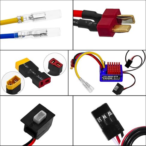 GOUPRC 2S LiPo مقاوم للماء ESC وحدة التحكم في السرعة الإلكترونية T-plug/XT60 المقابس لـ 1/10 RC Car RCBoat للاستخدام مع 540/550 محركًا (أزرق) in Kuwait