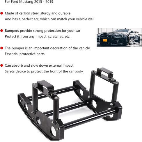 Acouto Bull Bar Grille Guard for Ford Mustang 2015‑2019 Car Bull Bar Brush Push Front Bumper Grill Guard Protector Removable YC101372 Carbon Steel in Saudi Arabia