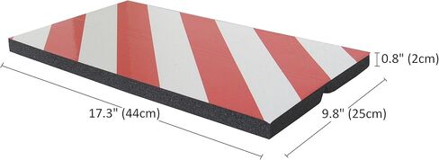 واقيات زوايا ذاتية اللصق، مصنوعة من المطاط الرغوي، لحماية مواقف السيارات، مقاس 17.3 × 9.8 × 0.8 بوصة، مع شرائط عاكسة باللون الأحمر والأبيض. (عبوة من 4 قطع) in Kuwait