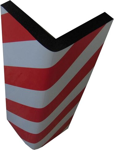 واقيات زوايا ذاتية اللصق، مصنوعة من المطاط الرغوي، لحماية مواقف السيارات، مقاس 17.3 × 9.8 × 0.8 بوصة، مع شرائط عاكسة باللون الأحمر والأبيض. (عبوة من 4 قطع) in Kuwait