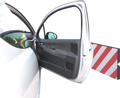 واقيات زوايا ذاتية اللصق، مصنوعة من المطاط الرغوي، لحماية مواقف السيارات، مقاس 17.3 × 9.8 × 0.8 بوصة، مع شرائط عاكسة باللون الأحمر والأبيض. (عبوة من 4 قطع) in Kuwait