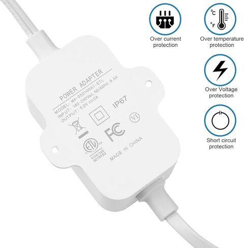 2 حزمة محول طاقة كابل شحن بطول 13 قدم/4 متر مصمم لـ Wyze Cam Pan v3، Wyze Cam V4، Wyze OG، Wyze Cam v3 وv3 Pro، لا حاجة لرأس شحن، للاستخدام الداخلي والخارجي، IP67 مقاوم للماء in Kuwait