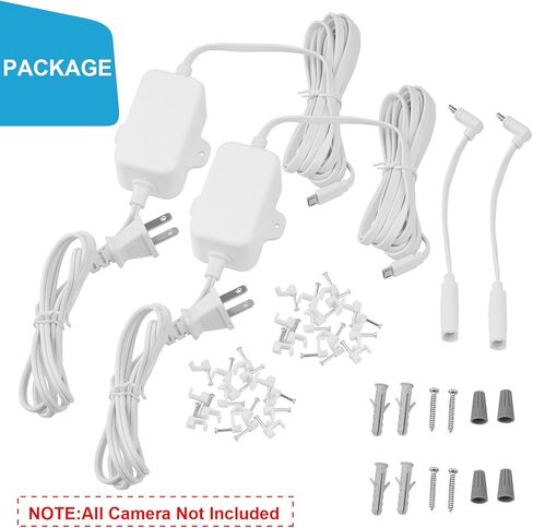 2 حزمة محول طاقة كابل شحن بطول 13 قدم/4 متر مصمم لـ Wyze Cam Pan v3، Wyze Cam V4، Wyze OG، Wyze Cam v3 وv3 Pro، لا حاجة لرأس شحن، للاستخدام الداخلي والخارجي، IP67 مقاوم للماء in Kuwait